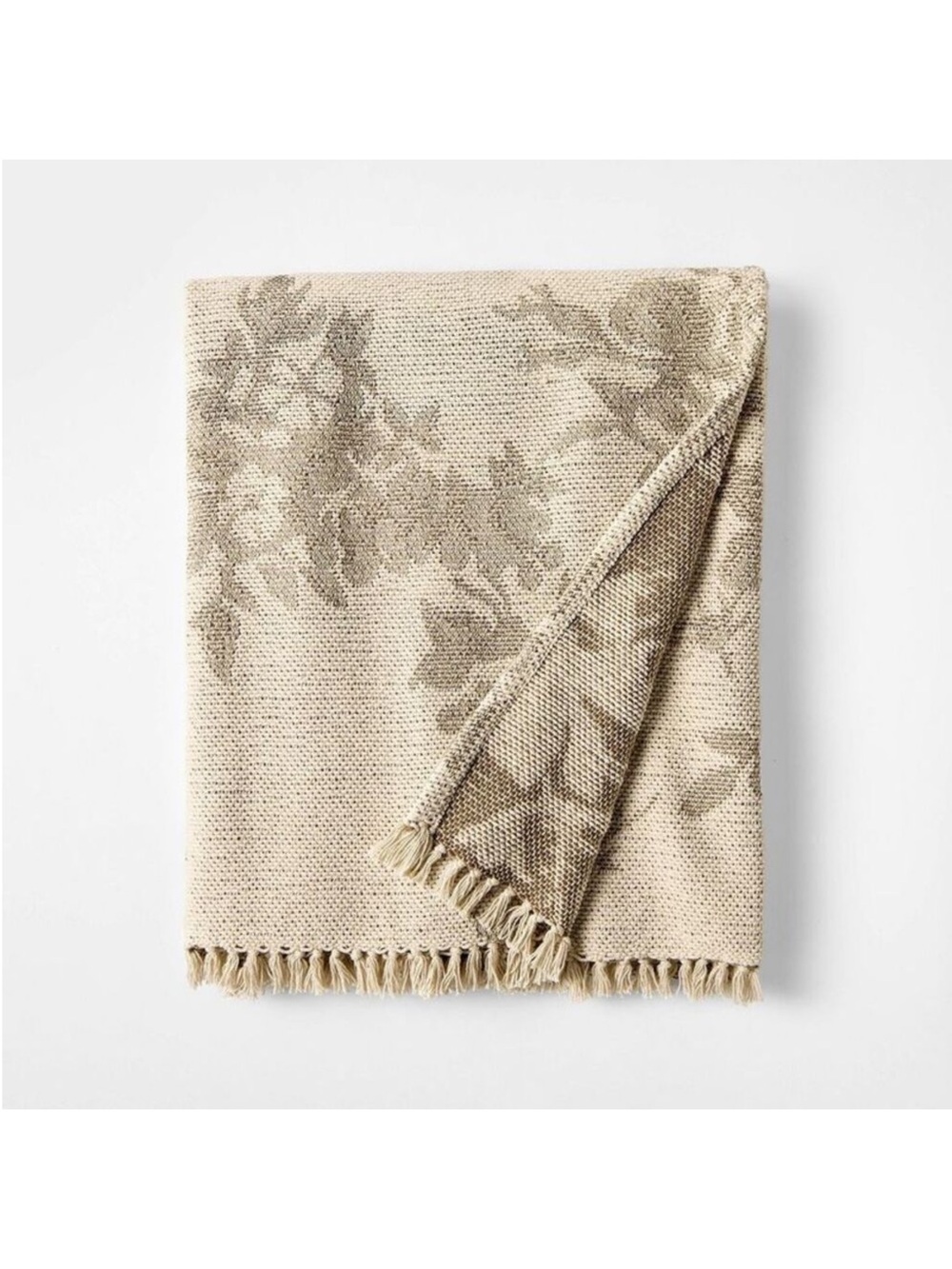 NEW! Threshold w/Studio McGee, Woven Floral and Leaves Pattern Throw, 60”x50”